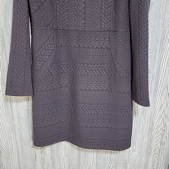 Prana Quilted Long Sleeve Grey Dress Womens Size Medium - Picture 3 of 11